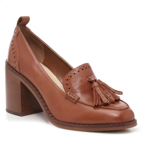 Vince Camuto Shoes - Vince Camuto Brown Leather Heeled Loafer